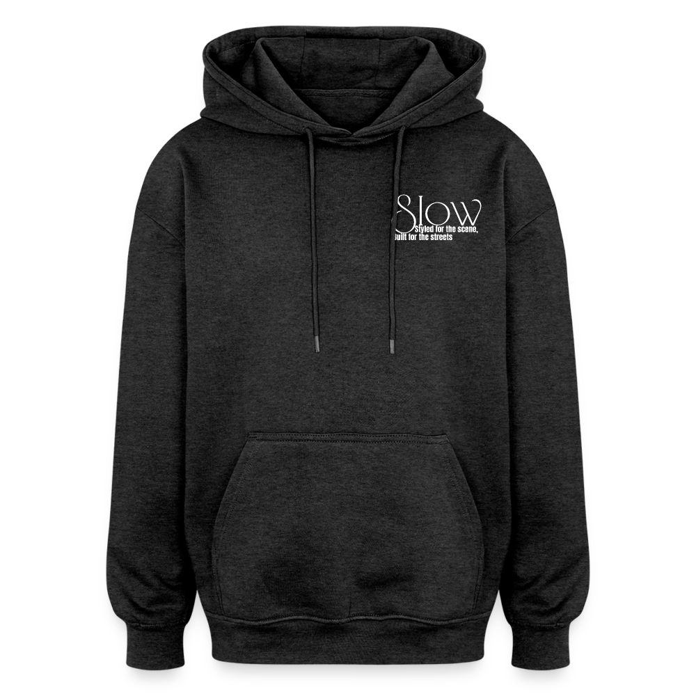 Oversized Hoodie - "Still Too Slow" - charcoal grey
