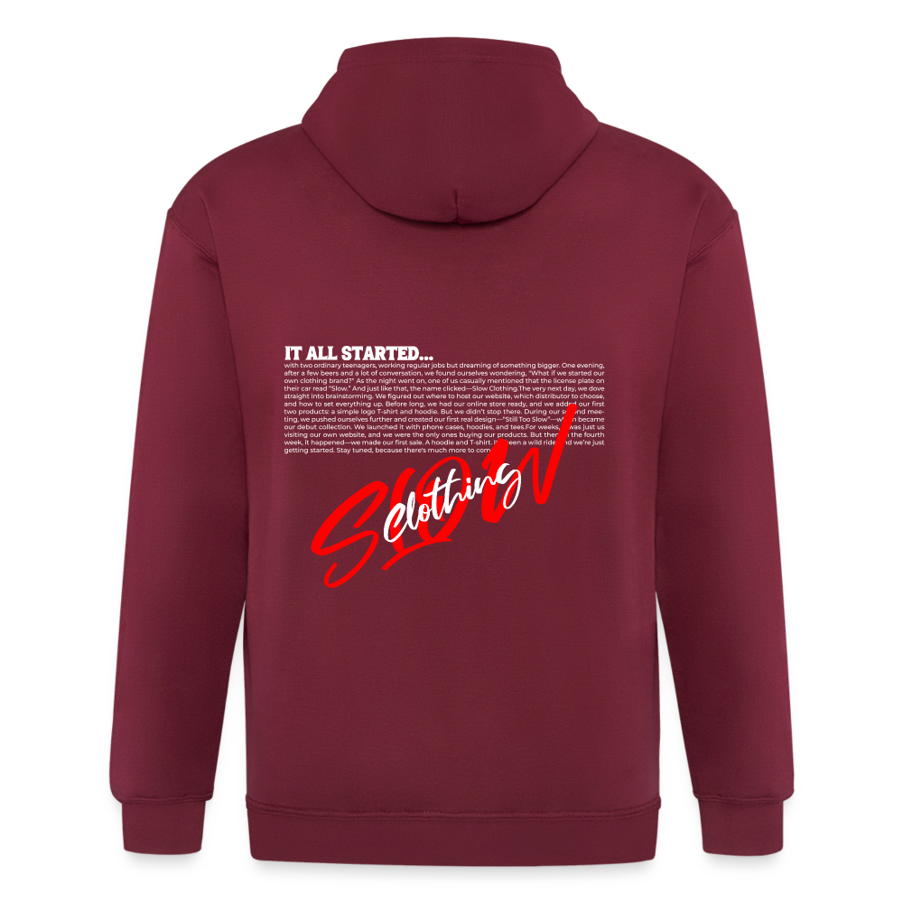 Heavyweight Zipper - "THE STORY" - maroon
