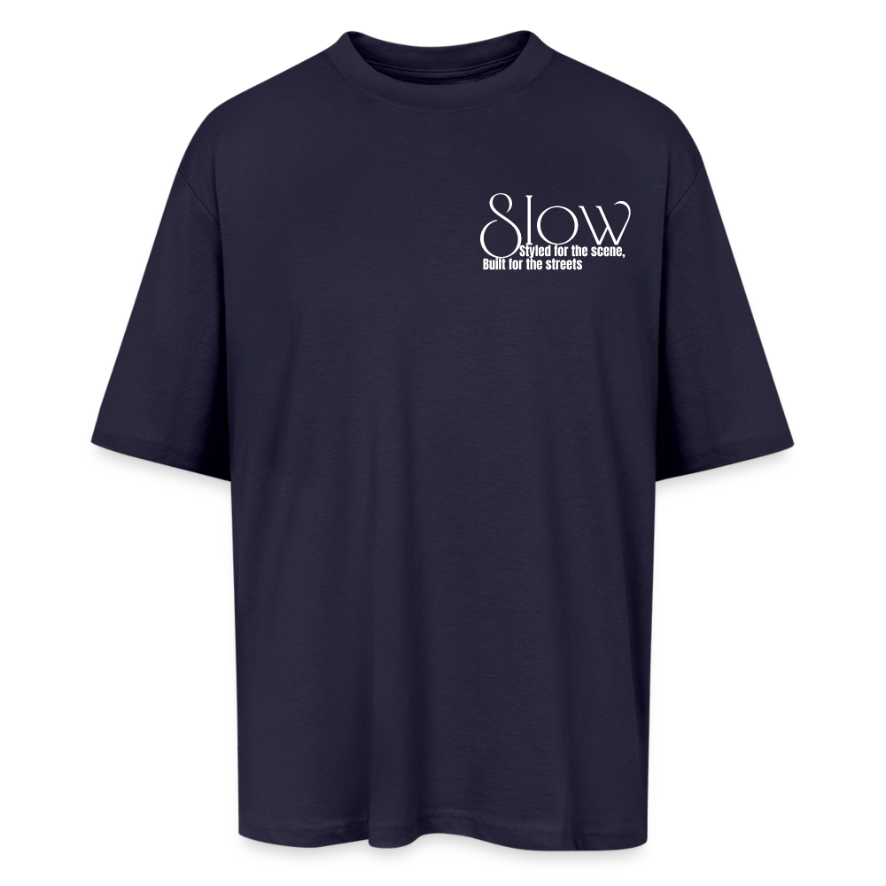 Oversized T-Shirt - "Still Too Slow" - french navy