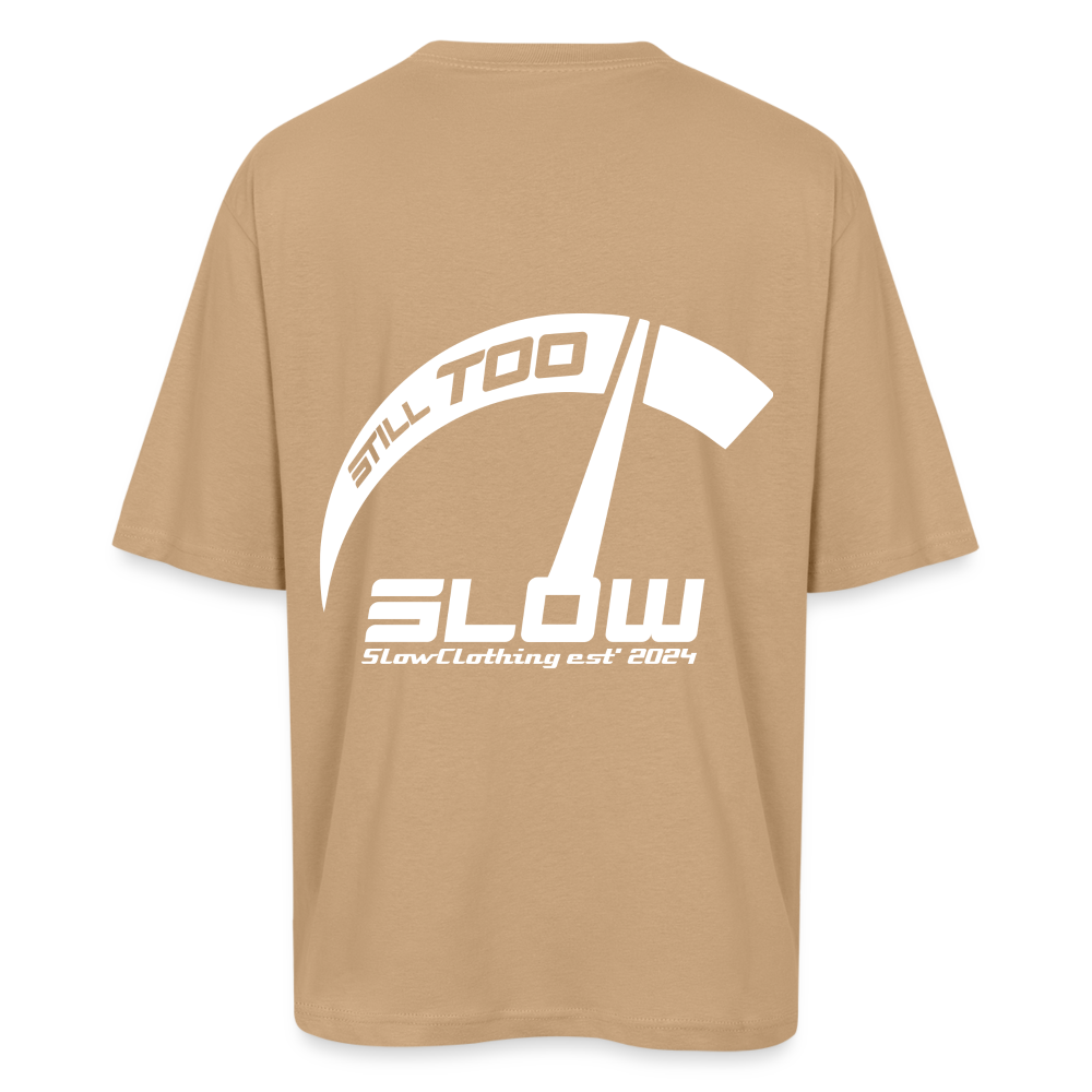 Oversized T-Shirt - "Still Too Slow" - beige