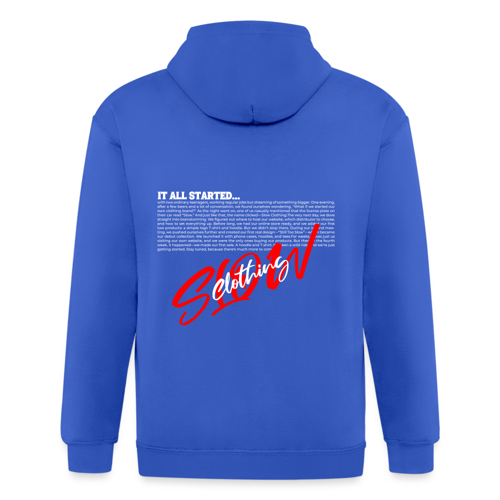 Heavyweight Zipper - "THE STORY" - royal blue