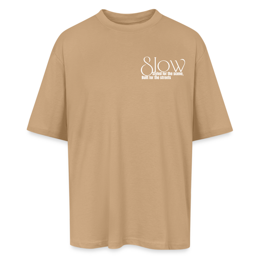 Oversized T-Shirt - "Still Too Slow" - beige